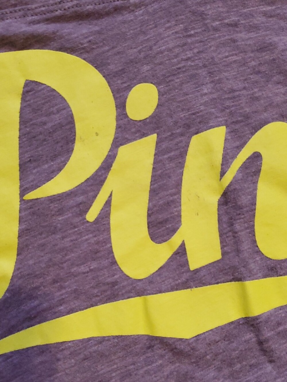 PINK Victoria's Secret Heather Gray V-Neck Tee with Neon Yellow Logo - Picture 10 of 10